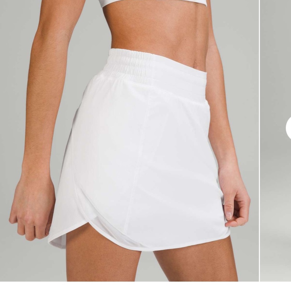 NWOT Never Worn Lululemon Athletica White Hotty Hot High-Rise Skirt
